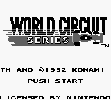 World Circuit Series title screen for GameBoy